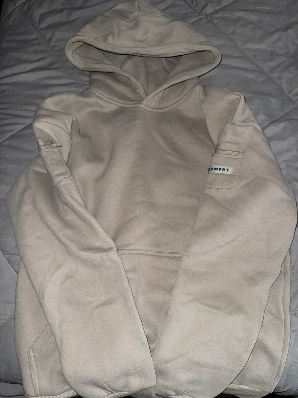 ComfrtTravel Essentials Hoodie- Stone size medium